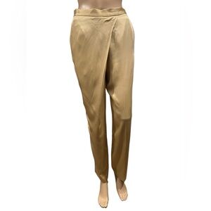 Polo Ralph Lauren Dress Pant Womens Wrap Style Hi Rise Tapered Satin Ankle